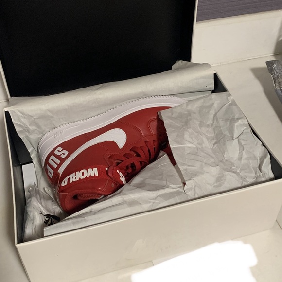 [Size M6] Nike Air Force 1 High SP x Supreme Red 2014 - Picture 12 of 13